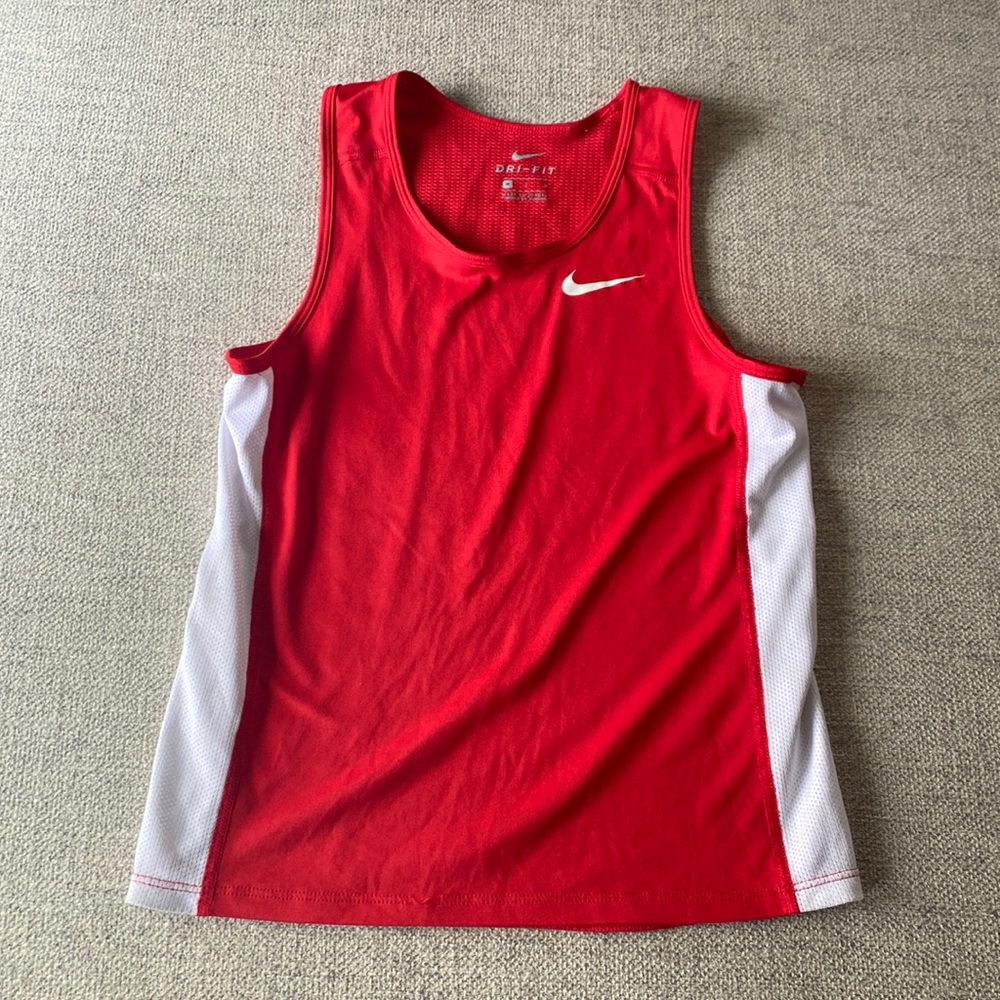 Boys Red Nike Sheer Tank Top Size M